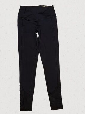 Victoria's Secret Black High-Waist Leggings with Textured Ankle Panels